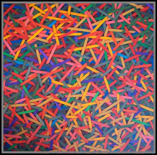 Accumulation, cm 60x60 cm, acrylic color on  canvas